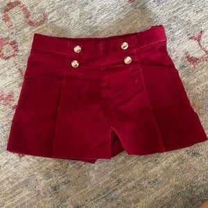 Size 3T red corduroy Jacadi shorts